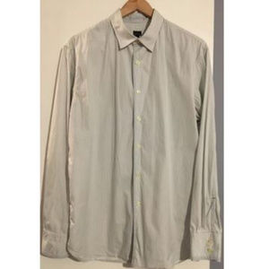 PS Paul Smith Stripe Button Front Shirt White Blue